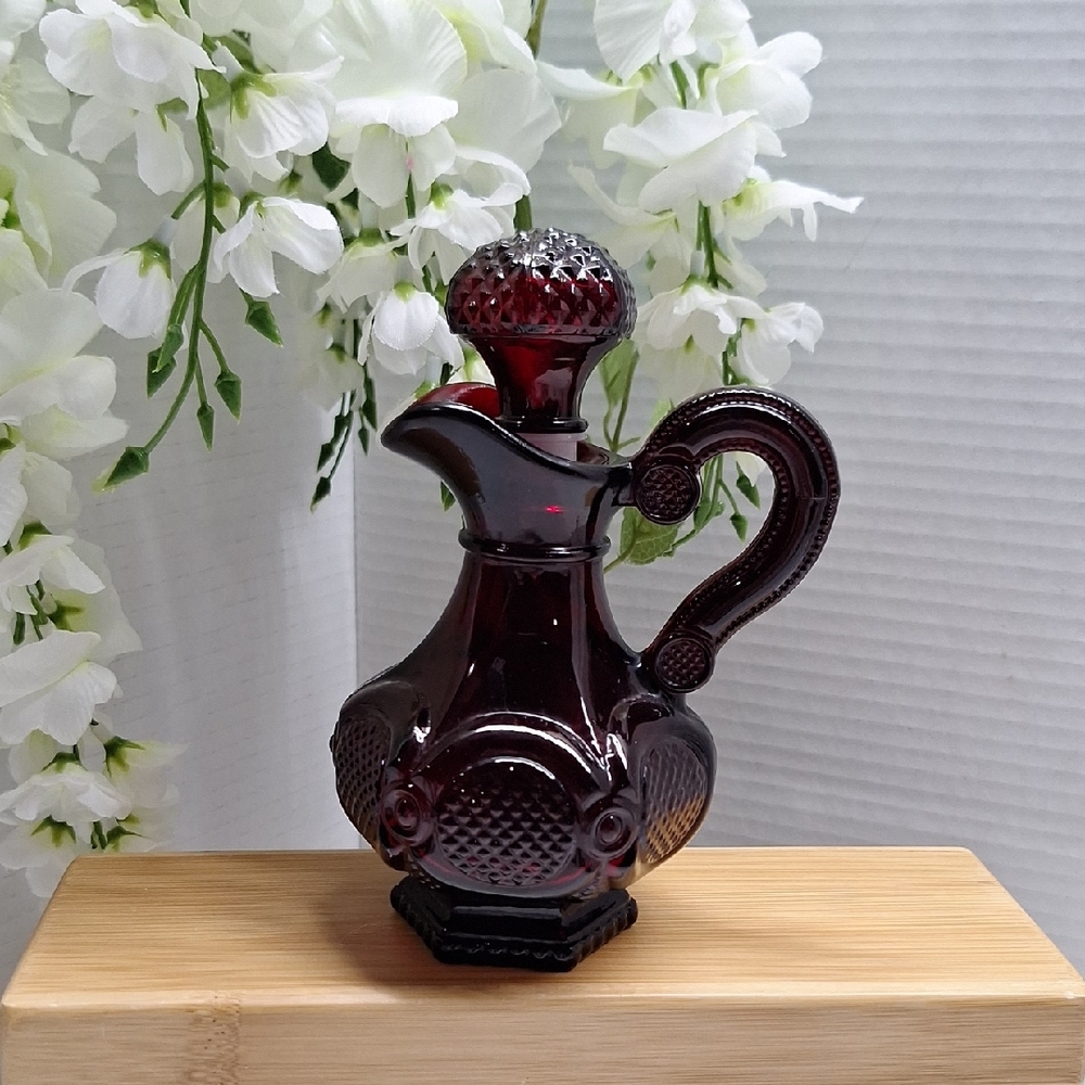 #ADH Vintage Avon Cape Cod Ruby Red Glass Decanter#19